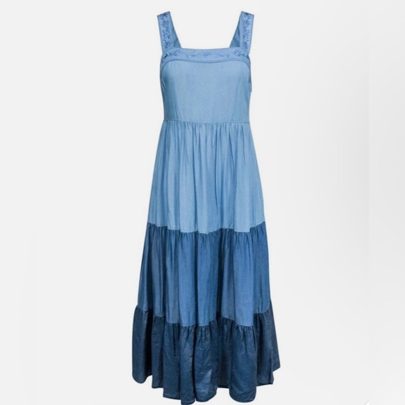 NWOT Kate Spade Broome Street Chambray Tiered Maxi Dress XL - Picture 2 of 8